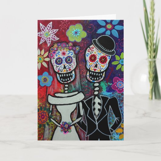 Dia de Los Muertos Wedding Karte (Vorderseite)