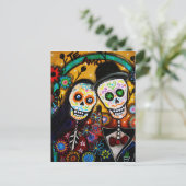 Dia de los Muertos Wedding Postkarte (Stehend Vorderseite)