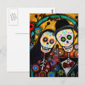 Dia de los Muertos Wedding Postkarte (Vorne/Hinten)