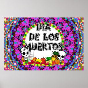 Dia De Los Muertos Wild Colors Poster
