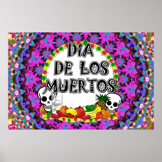 Dia De Los Muertos Wild Colors Poster (Vorne)