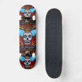 Dia de Los Muertos Winged Calaveras Skateboard (Vorderseite)