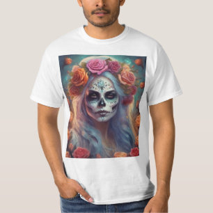 Día de los Muertos Woman mit Rose T-Shirt