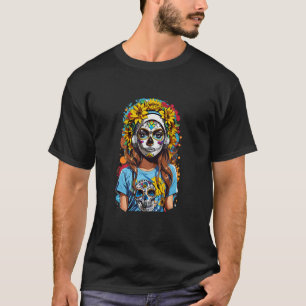 Día de los Muertos Zucker-Schädel-Totenkazze T-Shirt