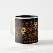 Dia de los Muertos Zweifarbige Tasse (Vorderseite Links)