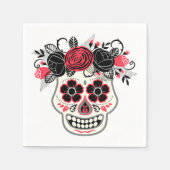 Dia de lost Muertos Sugar Skull mit Rose Serviette (Vorderseite)