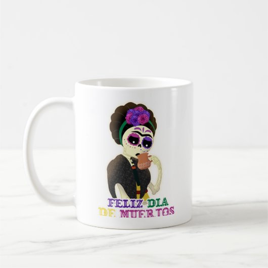 Día de muerto frida kahlo mug kaffeetasse (Links)