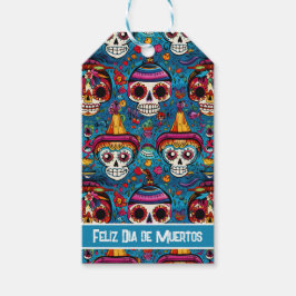 Dia de Muertos, Blauzucker-Schädel-Muster Geschenkanhänger