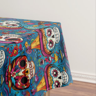 Dia de Muertos, Blauzucker-Schädel-Muster Tischdecke