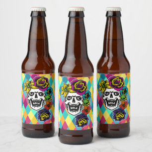 Dia de Muertos Day der toten Bierflaschenetikett