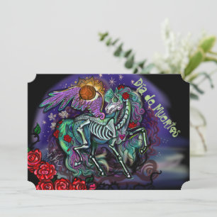 Día de Muertos Horse Einladung