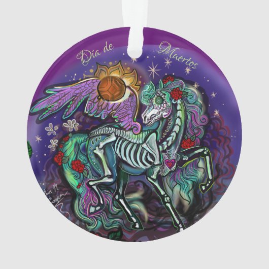 Día de Muertos Horse Ornament (Rückseite)