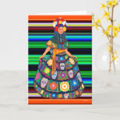Día de Muertos Karte (Gelbe Blume)