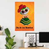 Dia de Muertos Mexican Miss Death Poster (Heimbüro)