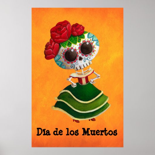 Dia de Muertos Mexican Miss Death Poster (Vorne)