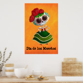 Dia de Muertos Mexican Miss Death Poster (Küche)