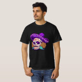 Dia de muertos mexicanischer Zuckerschädel T-Shirt (Vorne ganz)