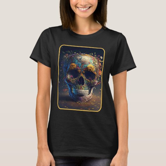 Dia De Muertos Mother Earth Dead Women Floral Suga T-Shirt (Vorderseite)