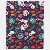 Día de Muertos Pattern Fleecedecke (Vorderseite)