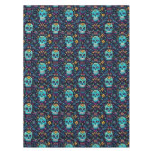 Día de Muertos Reverie: Türkis Sugar Skull Spec Tischdecke (Vorderseite)