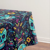 Día de Muertos Reverie: Türkis Sugar Skull Spec Tischdecke (Beispiel)