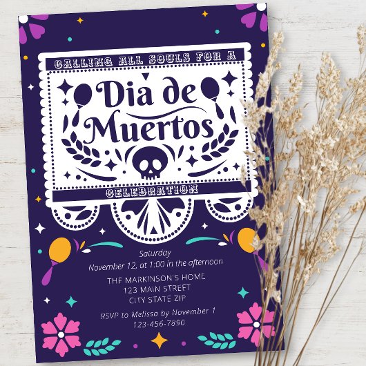 Dia De Muertos Simple Celebration Einladung