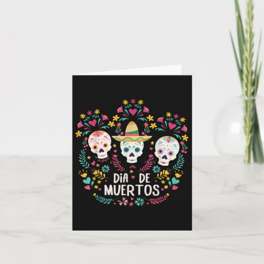 Dia De Muertos Skeleton Head Sugar Bone Halloween Karte (Vorderseite)