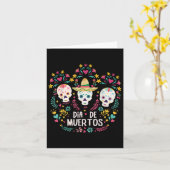 Dia De Muertos Skeleton Head Sugar Bone Halloween Karte (Gelbe Blume)