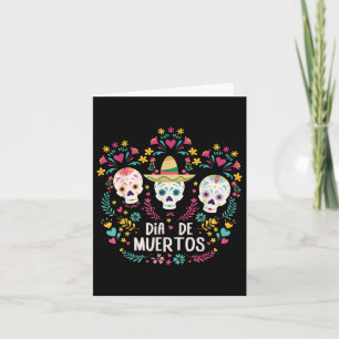 Dia De Muertos Skeleton Head Sugar Bone Halloween Karte