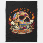 Día de Muertos Skull Fleecedecke (Vorderseite)
