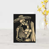 Dia De Muertos Sugar Skull Couple Skeleton Bride W Karte (Gelbe Blume)