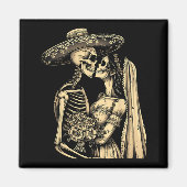Dia De Muertos Sugar Skull Couple Skeleton Bride W Magnet (Vorne)