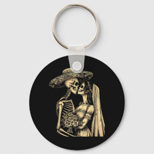 Dia De Muertos Sugar Skull Couple Skeleton Bride W Schlüsselanhänger