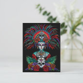 Dia De Muertos Suger Skull Mictecacihuatl Postkarte (Stehend Vorderseite)