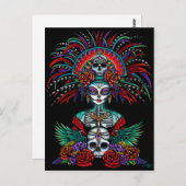 Dia De Muertos Suger Skull Mictecacihuatl Postkarte (Vorne/Hinten)