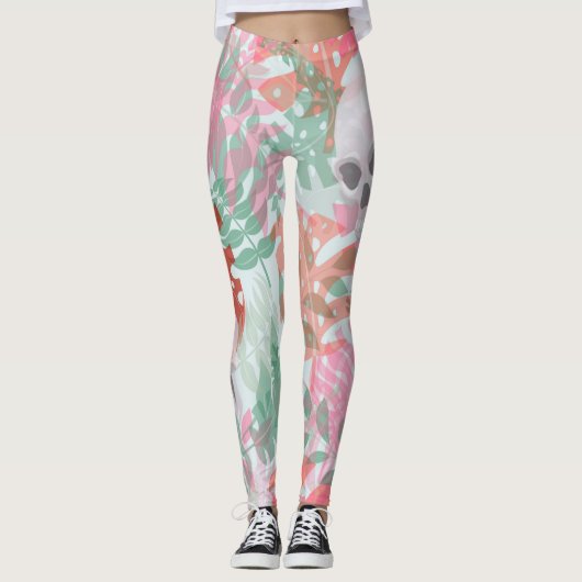 Día de Muertos, Tag der toten Blüte Leggings (Vorderseite)