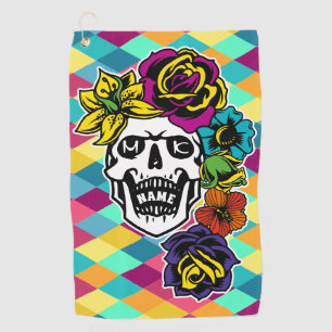 Dia de Muertos Tag des Toten Zuckerschädels Custo Golfhandtuch
