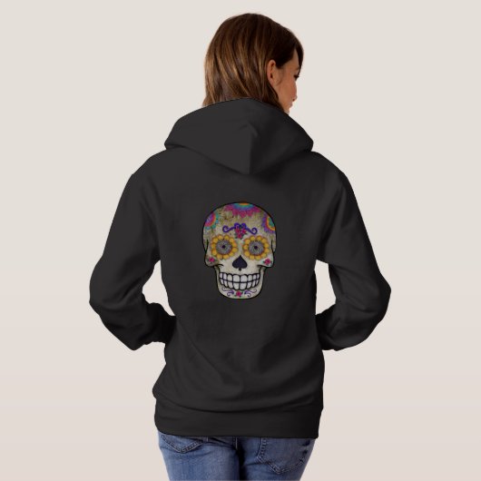 Dia de Muertos | Tag des Toten Zuckerschädels Hoodie (Schwarz voll)