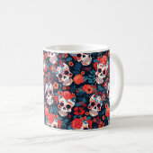 💀 Día de Muertos, Zuckerschädel Kaffeetasse (VorderseiteRechts)