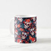 💀 Día de Muertos, Zuckerschädel Kaffeetasse (Vorderseite Links)