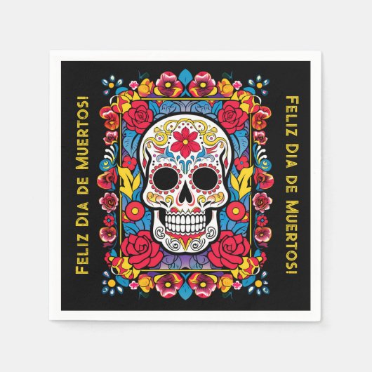 Dia de Muertos Zuckerschädel Serviette (Vorderseite)