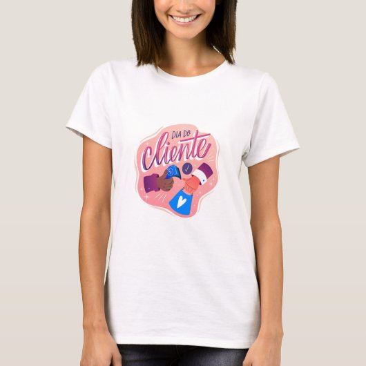 Dia do Cliente Kundenempfehlung TShirt Design (Vorderseite)