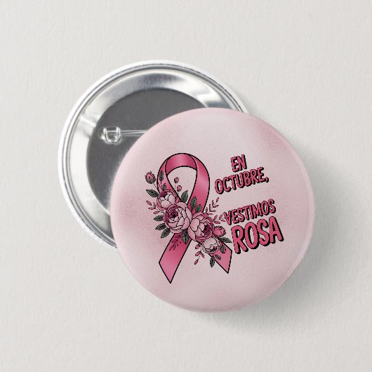 Día internacional del Cáncer de Mama Button (Vorne & Hinten)