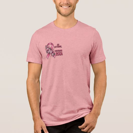 Día internacional del Cáncer de Mama Tri-Blend Shirt (Vorderseite)