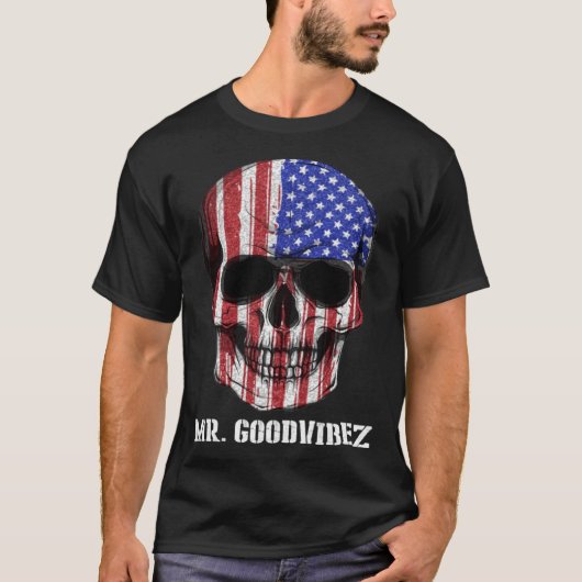 Dia Los Muertos Skull America T-Shirt (Vorderseite)