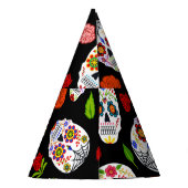 Dia Los Muertos: Zuckerschädel Muster. Partyhütchen (Rückseite)