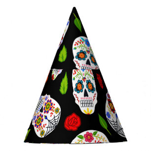 Dia Los Muertos: Zuckerschädel Muster. Partyhütchen