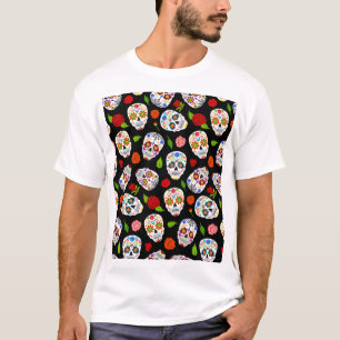 Dia Los Muertos: Zuckerschädel Muster. T-Shirt