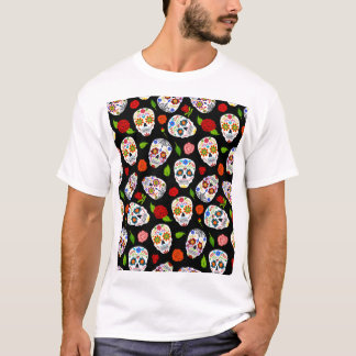 Dia Los Muertos: Zuckerschädel Muster. T-Shirt