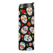 Dia Los Muertos: Zuckerschädel Muster. Thermosbecher (Nach links gedreht)